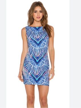 MARA HOFFMAN | Cut Out Back Dress in Rising Palm Blue